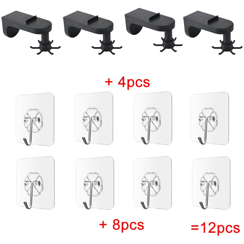 Køkkenarrangør og opbevaring opvaskeafløb bestikvask arrangør køkkenstativ organisation køkkentilbehør opbevaringsstativ 360: Rektangel-sort -4 stk