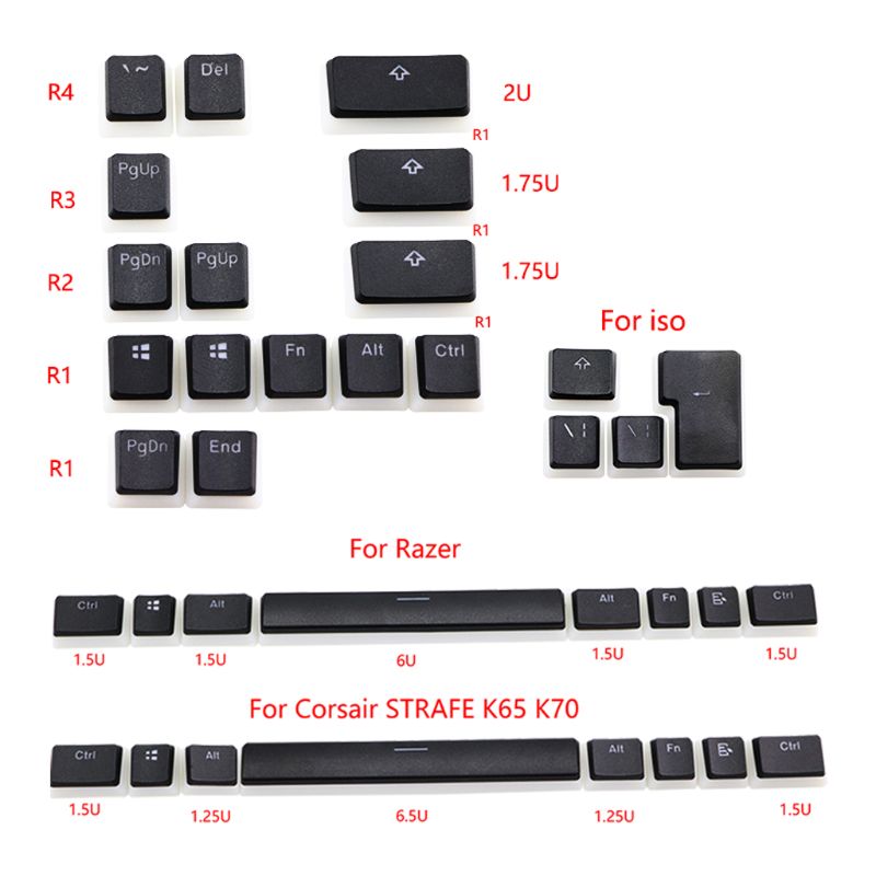 Rvb 143 Keycaps ANSI disposition PBT pouding Double peau lait tir rétro-éclairé Keycap pour Corsair K70 K65 clavier mécanique