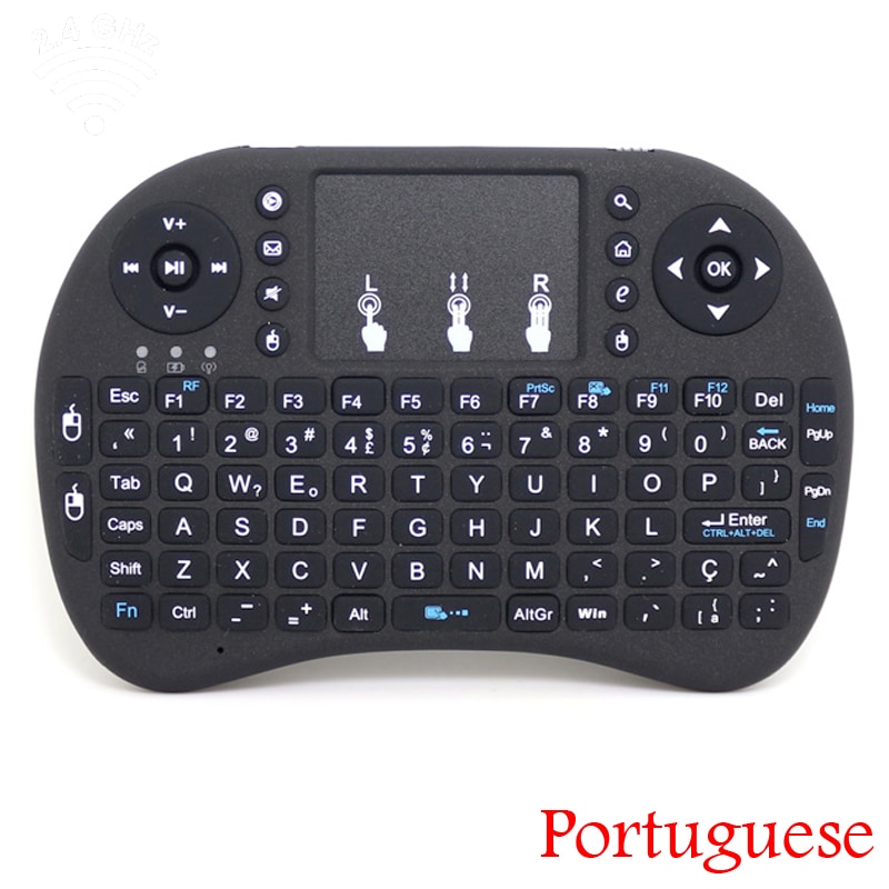 Portugees Versie i8 Multi-Functie 2.4 Ghz Wireless Mini Keyboard Air Mouse met TouchPad voor Android TV Box/ laptop/Mini PC
