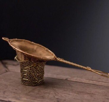 Filtro de té hecho a mano, coladores de hojas de cobre, colador de té, accesorios, juego de té: 06