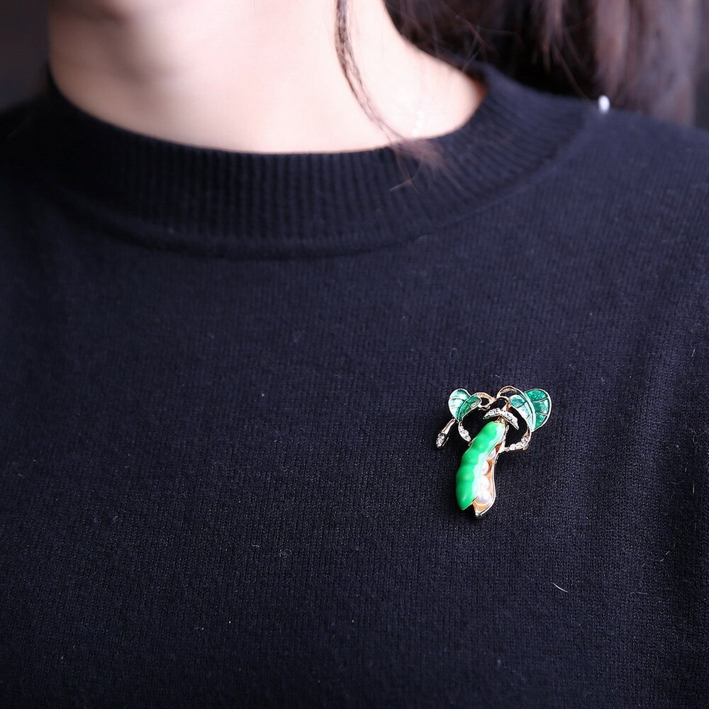 Broche de cristal austríaco para mujer, Broches de flores, joyería a la para boda, invitación, Bijoux, cactus, guisante, macetas para coser mac