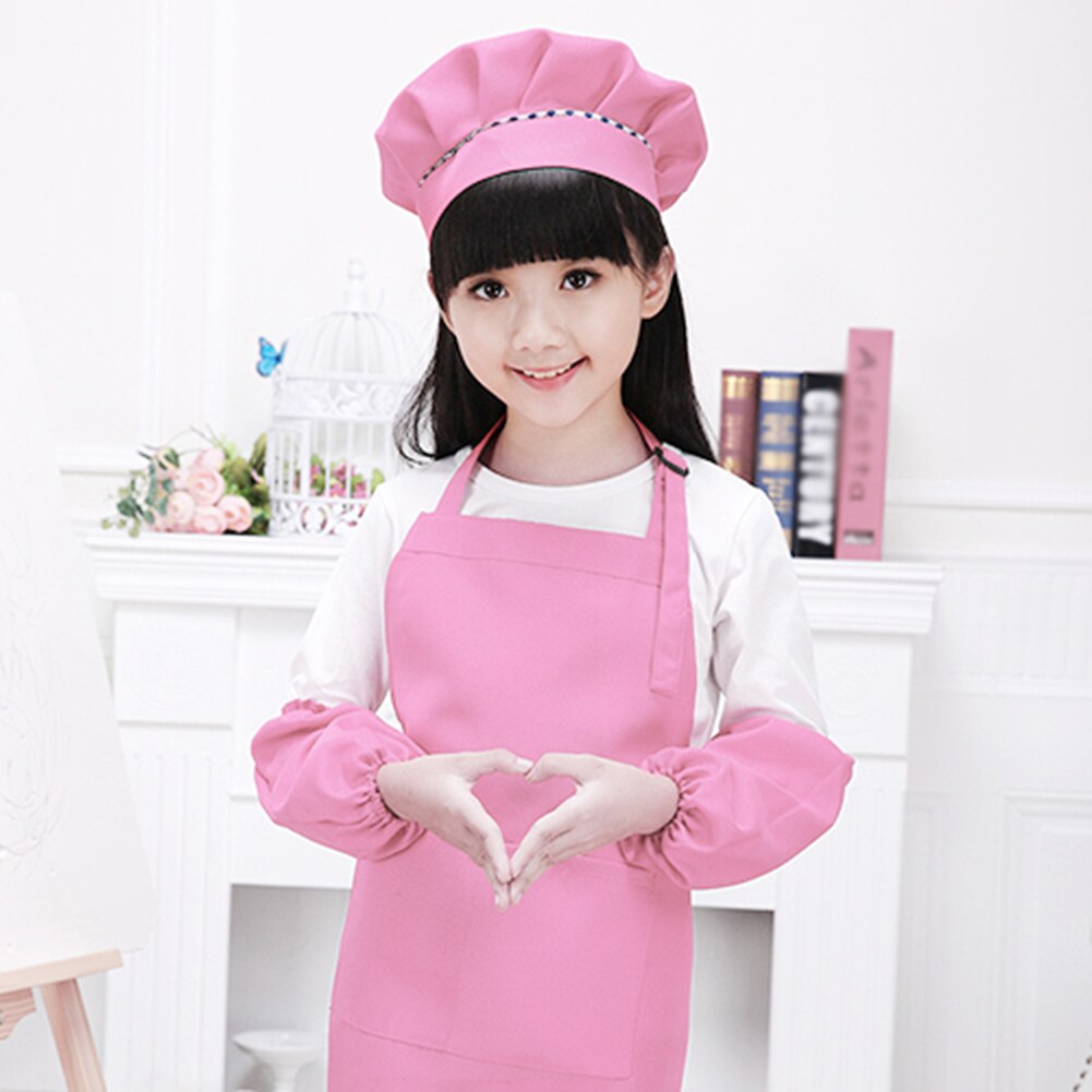 Kinderen Kid Koken Bakken Schilderen Koken Art Craft Plain Schort Pocket Bib