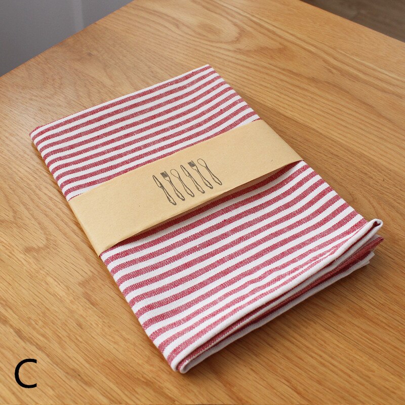 Japanse stijl katoenen linnen polyester placemats vierkante stoffen gestreepte servetten handdoeken eettafel bord mat onderzetters 1pc: C / 60 x 40cm