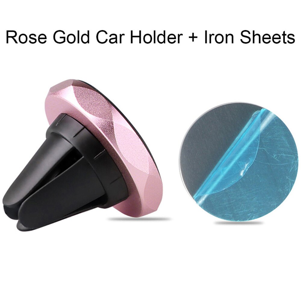 Auto Telefoon Houder Magnetische Universele Magneet Telefoon Mount Voor Iphone 12 11 Samsung In Auto Mobiele Telefoon Houder Magneet stand: Rose Gold