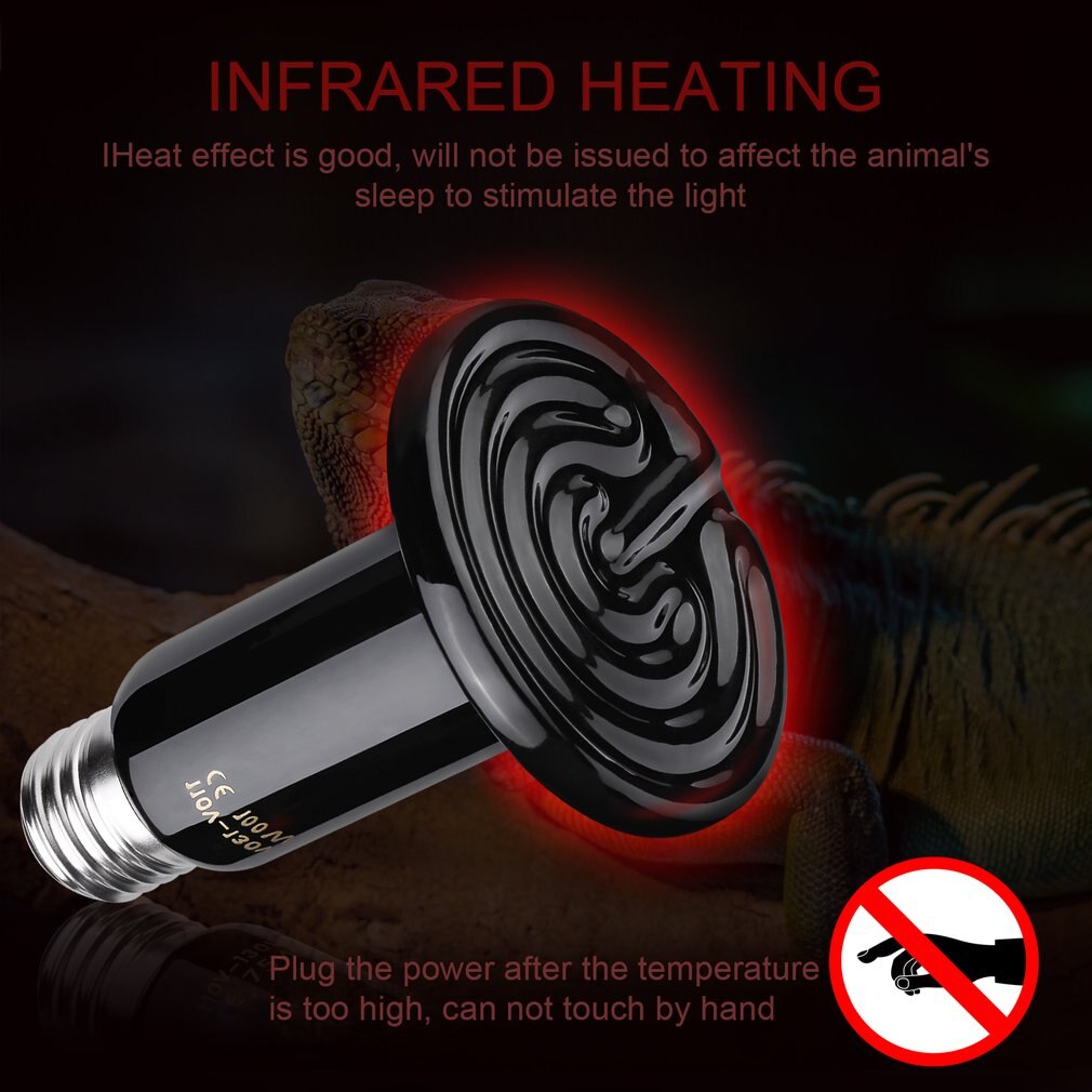 110V-130V Mini Base Appliance Lamp nfrared Ceramic Socket Natural Glow Heater Emitter Reptile Heat Light Pet Brooder Bulb