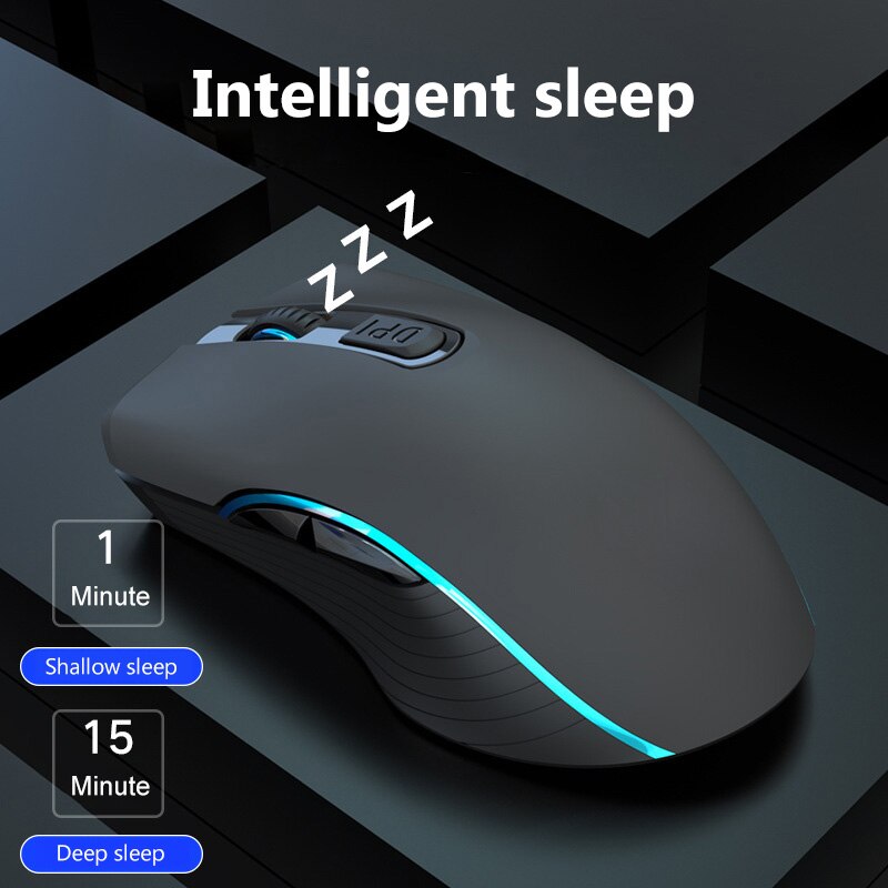 2.4G Bluetooth-compatible Wireless Mouse Rechargeable Silent Gaming Mouse For Macbook HP LED light Mice Computer PC Gamer Mouse