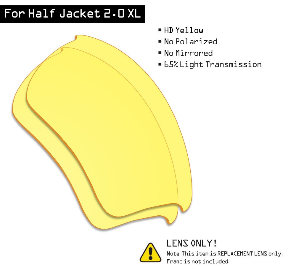 Smartvlt solbriller udskiftning linser til oakley half jacket 2.0 xl -  hd gul