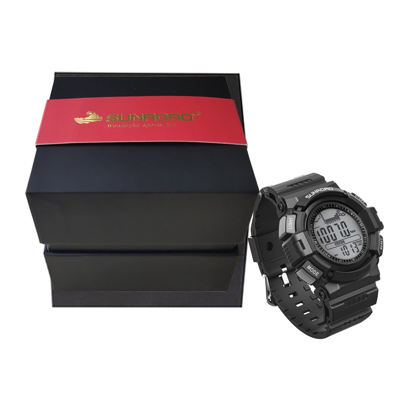Relojes digitales de pesca para hombre, Monitor de temperatura de profundidad del agua, altímetro, brújula, barómetro, despertador, resistente al agua, retroiluminación de 50m