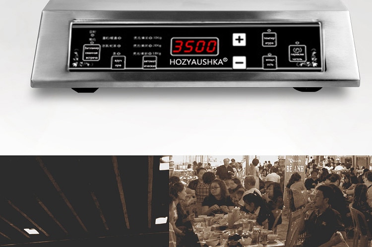 Cocina de Inducción comercial de alta potencia, 3500 vatios, botón de acero inoxidable, fogón táctil de inducción, restaurante
