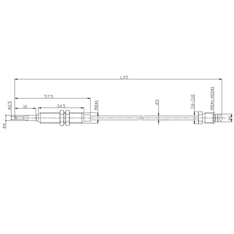 M8X1 Hoofd En Noten Gas Vuurkorf En Haard Universele Thermokoppel 600Mm