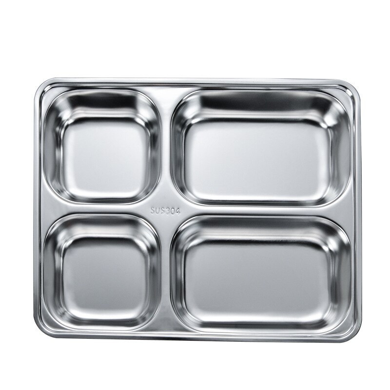 304 stainless steel snack dish separates children's plate, student stainless steel plate, lunch box, dining plate.