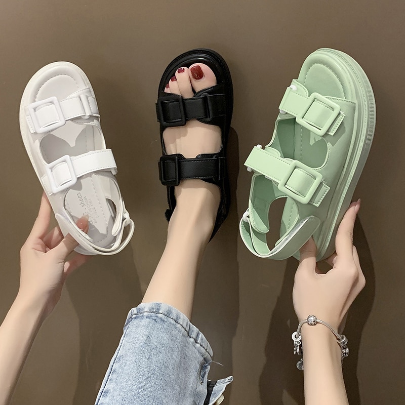 Heel Flat Sandal Shoe Female Sandals Comfort Shoes for Women Leather Summer Beach Casual Shoes Woman Sandal