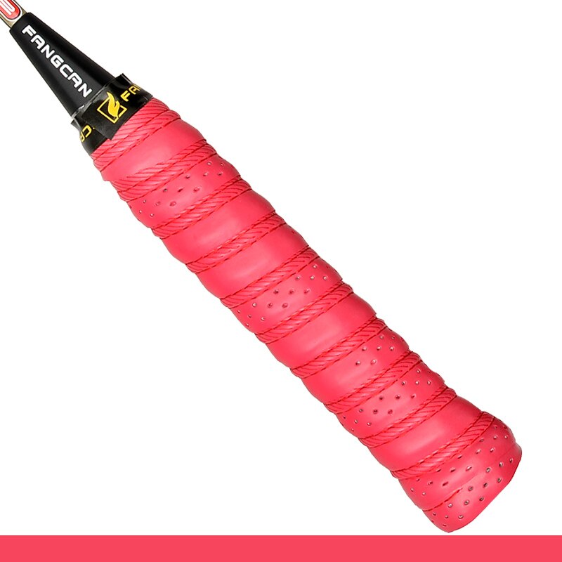 Fangcan Pu Lederen Tennis Vervanging Grip Tape Dikke Squash Badminton Tennis Racket Geribbelde Grip Kussen Wrap: Red