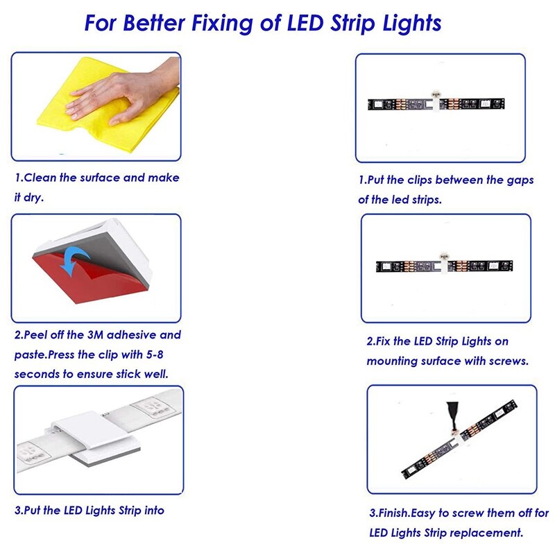 Led Licht Bar Connector Kit, 5050 4-Pin Led Connector Zonder Soldeer Hoek, rgb Led Light Connector Voor Led Licht Bar