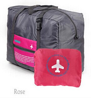 Viagem duffle saco de embalagem de náilon cubos de grande capacidade dobrável saco weekender saco de viagem masculino feminino bagagem sacos de viagem x030: rose red