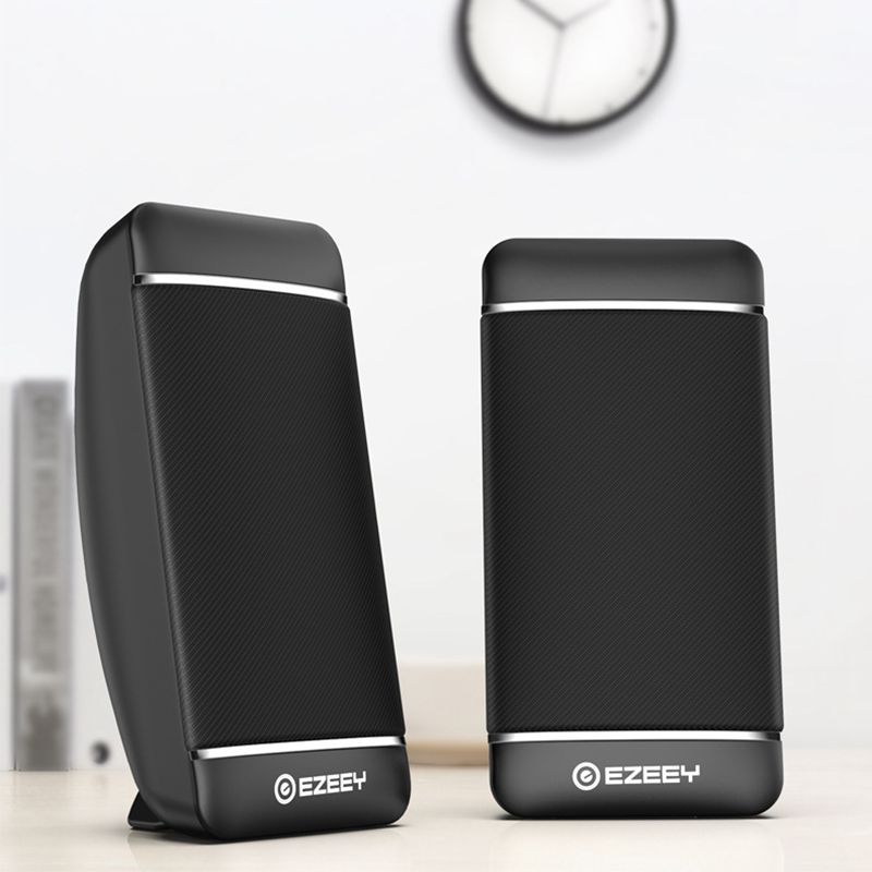 3.5MM Wired Mini Computer Speakers Bass Horns for Laptop Desktop Powerful Speaker USB Audio Stereo Audio Multimedia Loudspeaker: Black