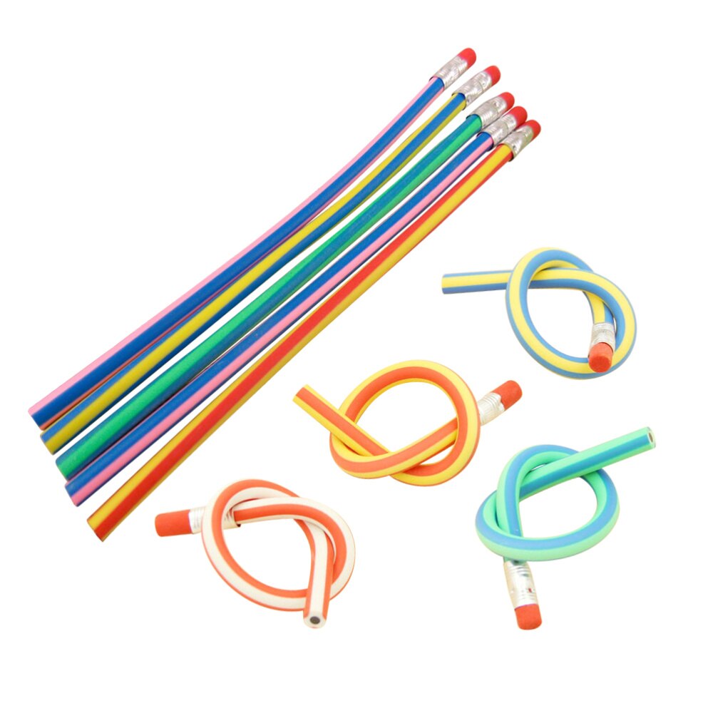 20pcs Bendy Flexible Soft Pencil with Eraser Fun Equipment for Kids Writing (Random Color)