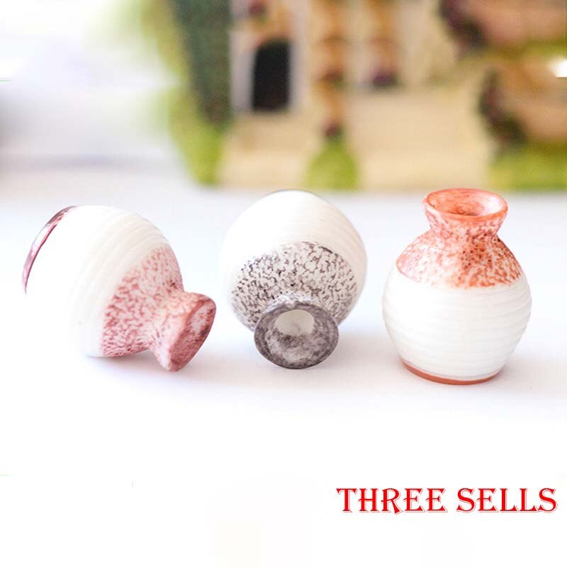 1/3Pcs Mini Hars Kleine Vaas Thuis Tuin Decoratie Fijne Cut Vaas Decor Diy Craft Micro Landschap Vaas ornamenten: 3Pcs