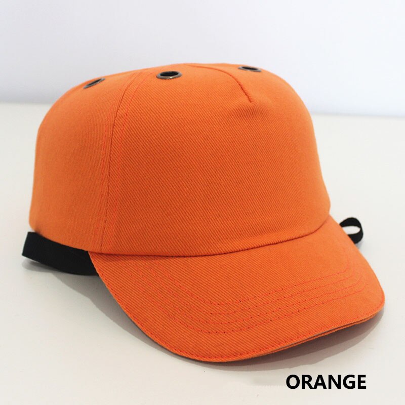Hård hat til arbejdstøj hovedbeskyttelse top 6 huller bump cap arbejdssikkerhedshjelm abs indre shell baseball hat stil beskyttende: Orange