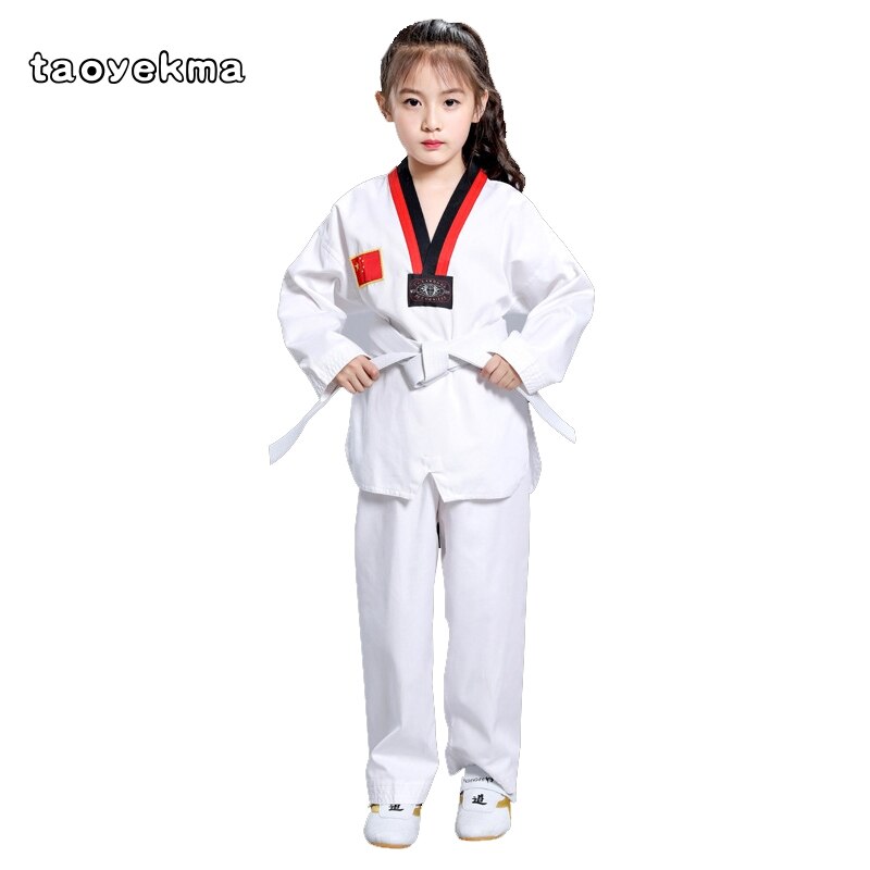 Taekwondo Uniform for Adults&amp; Kids Taekwondo Karate Dobok Exquisite Embroidery Tkd Clothing Kids Kungfu Martial Arts Suit T14