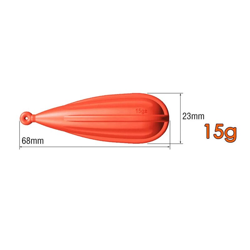 Bouchon de pratique de pêche, en caoutchouc, adapté aux enfants, 6 tailles: ORANGE15G