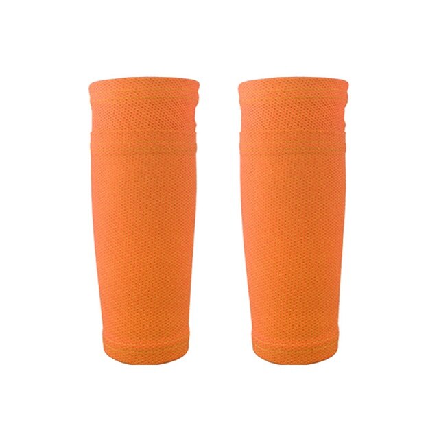 1 Paar Voetbal Beschermende Sokken Scheenbeschermer Met Pocket Voor Voetbal Scheenbeschermers Been Mouwen Ondersteunende Volwassen Ondersteuning Sok: Oranje / M
