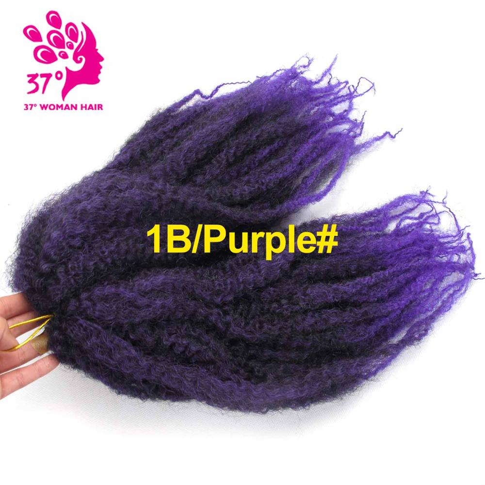 Dream ice's ombre jumbo marley hæklet fletning hår syntetisk krøllet marley hair extensions til fletning af hår: T1b/ lilla