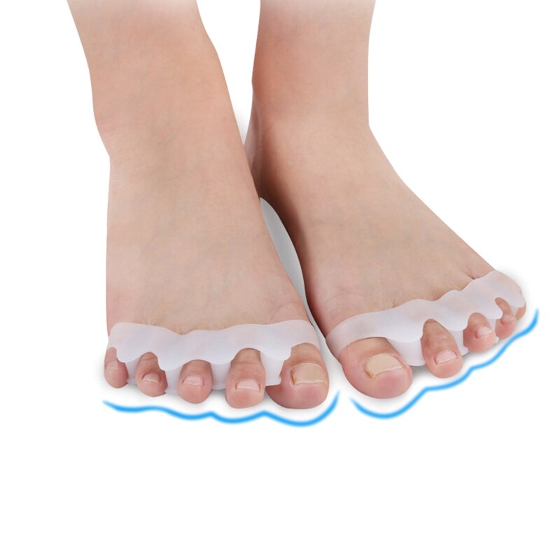 Mini Gel Toe Splitter Portable Five-Holes Milky white five-hole toe separator Toe Straightener Separators BB2
