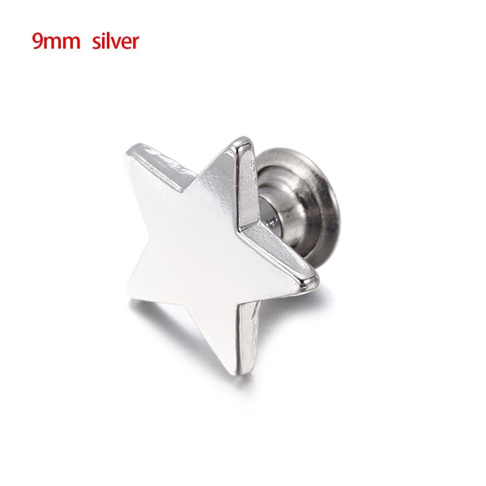 20Pcs Schroef Nail Klinknagels Voor Leer Craft Band Portemonnee Solid Messing Schroeven Doek Knop Decoratie Nail Diy Scrapbook gereedschap: silver 9mm