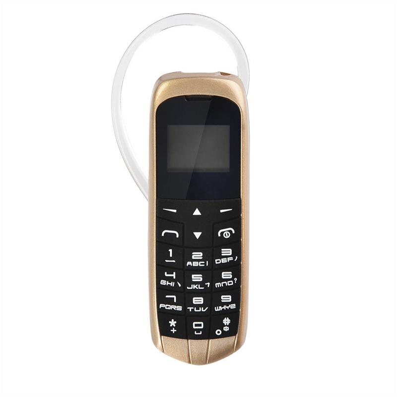 Long-cz  j8 magisk stemme bluetooth dialer fm radio mini bluetooth 3.0 øretelefon lang standby mobiltelefon: Rose guld