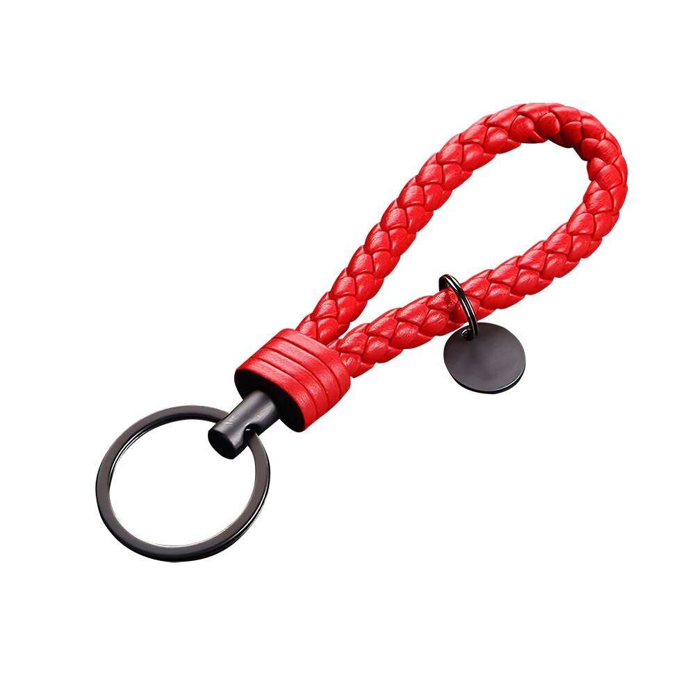 Key Ring for Car Key Door Key Buckle Hand Woven Men Women Pendant Classic Black Woven Keychain Leather Woven Ropes