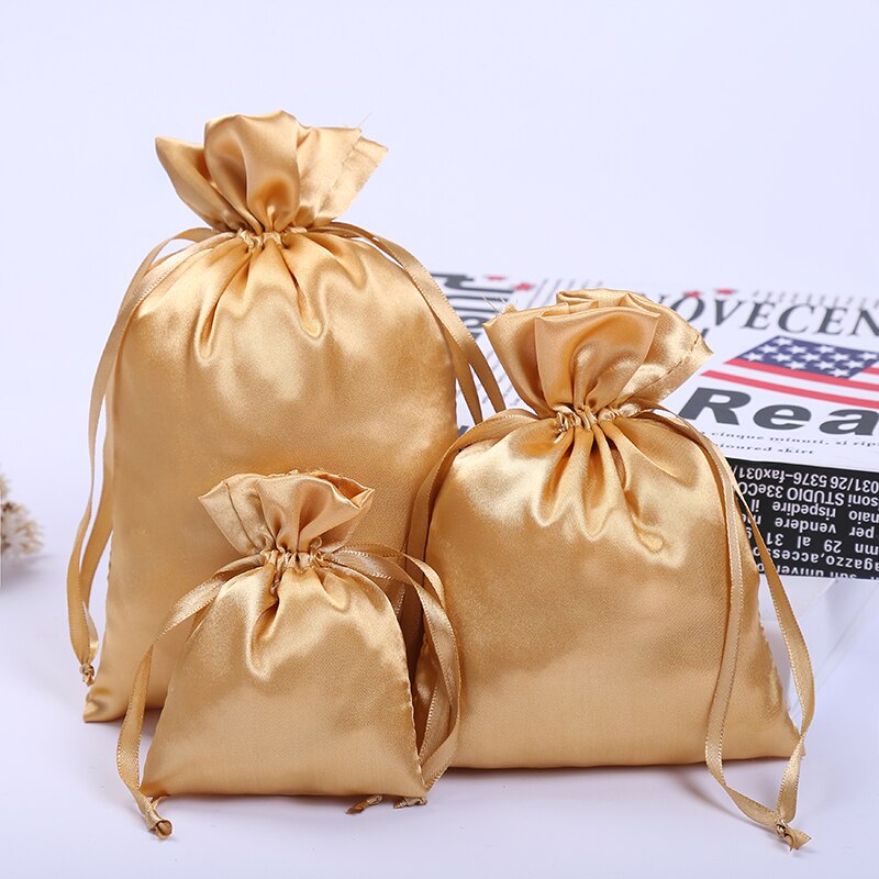 10 pièces petit sac à cordon de serrage en soie pour bijoux cheveux montre chaussures diamant perle anneau maquillage voyage emballage pochettes