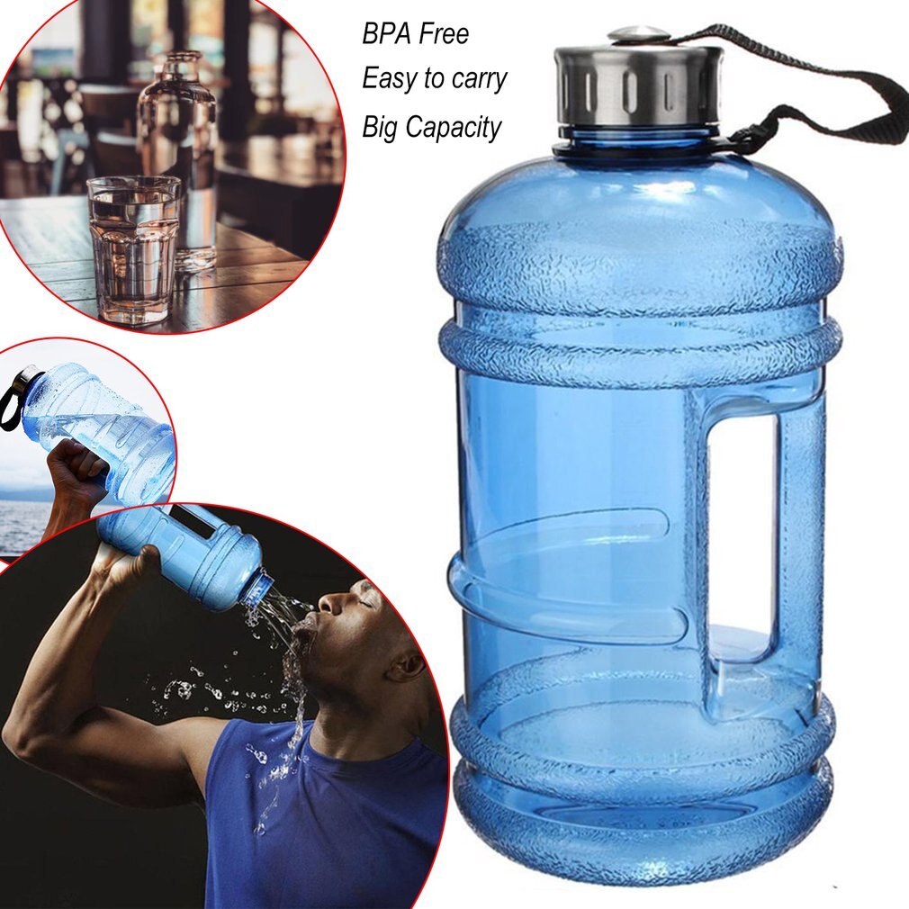 2.2L Grote Capaciteit Multifunctiona Halter Vorm Water Fles Draagbare Sport Gym Fitness Push Cap Waterkoker Met Handvat