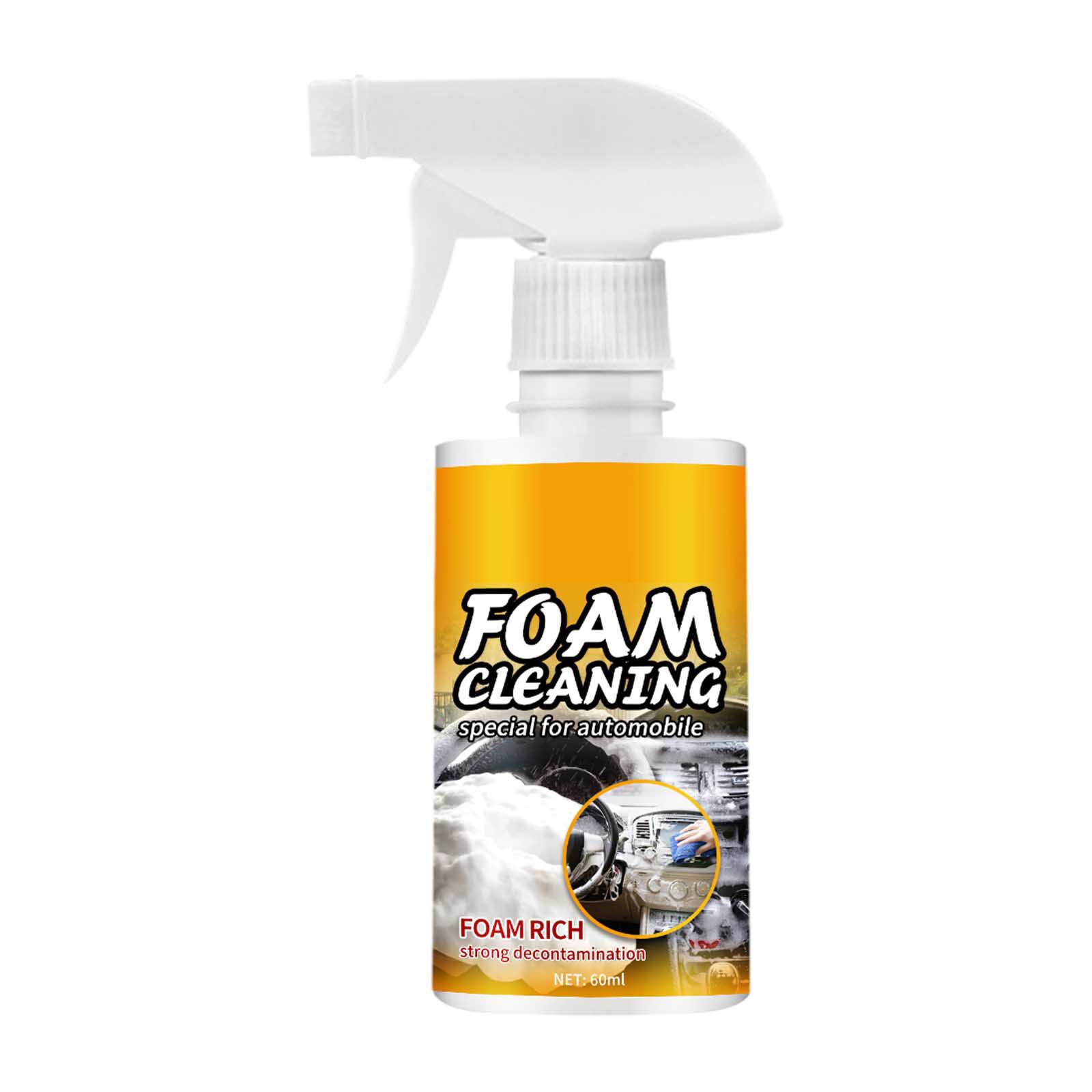 Multipurpose Foam Cleaner for Car Seat Steering Wheel Rinse-Free Car Interior Cleaner Easy to Use Leather Cleaner Car Cleaning