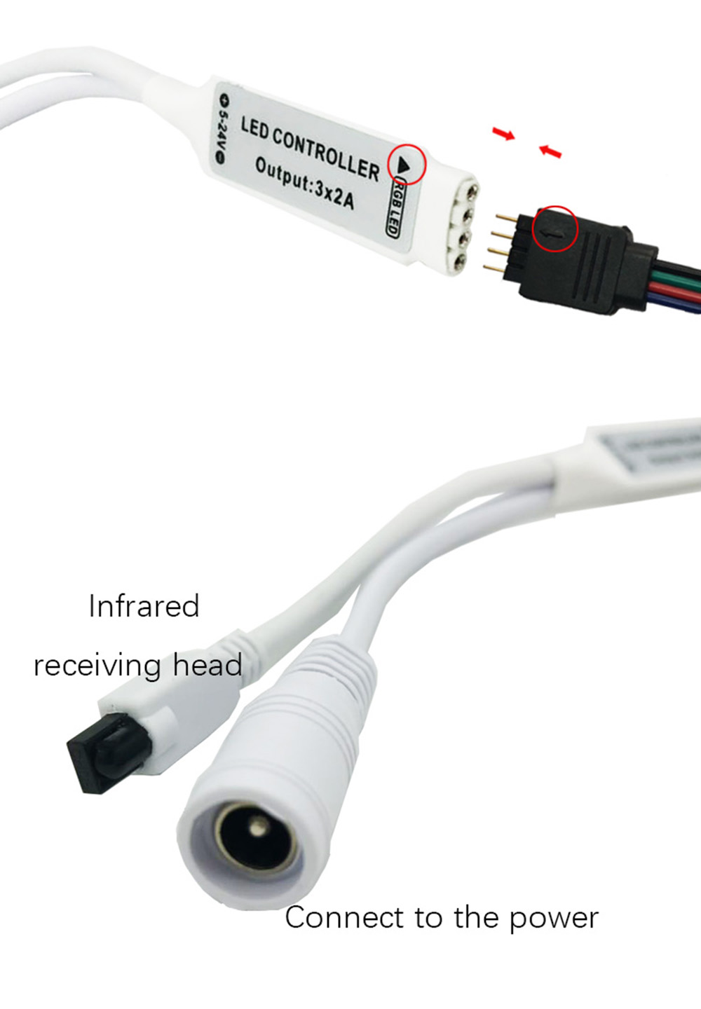 Led Controller 24 Toetsen Led Ir Rgb Controler Led Verlichting Controller Remote DC12V 6A Voor Rgb 2835 3528 5050 Led strip