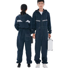 Denim Men&#39;s Overalls Bib Reflective Work Clothing Women Coveralls Jumpsuits for Welding Car Repair Security Protection Workwear