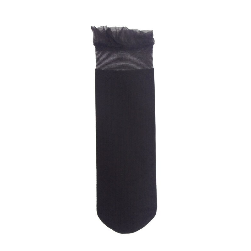 Harajuku-medias cortas de encaje Retro para mujer, medias cortas de princesa de algodón con volantes de Lolita, calcetines tobilleros sólidos suaves y cómodos para niñas: F