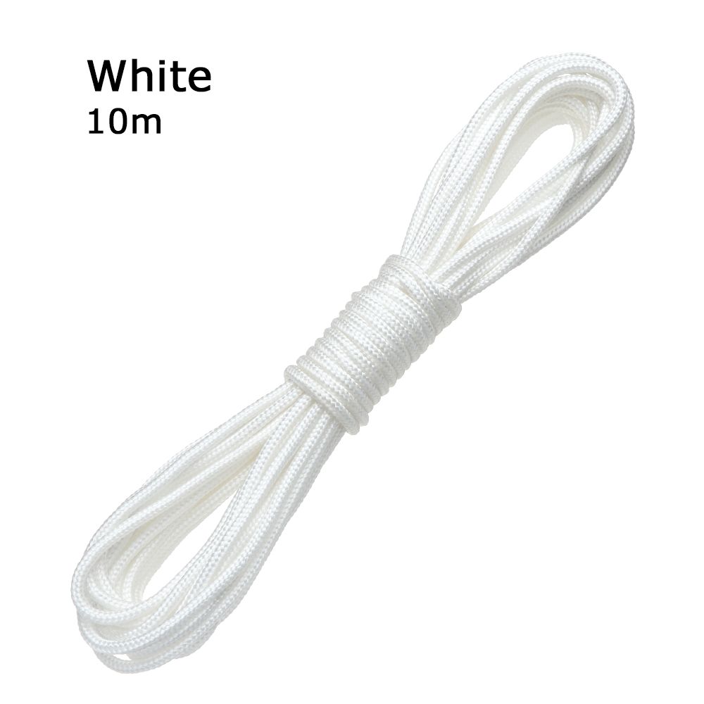 10m Used in The Jungle Clothes Drying Outdoor 4mm Braided Rope Lanyard Umbrella Rope: White-10m