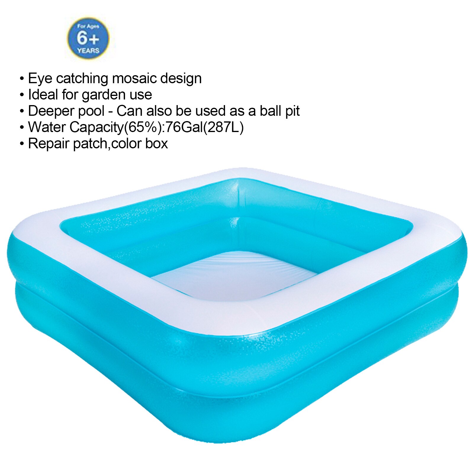 Kinderen Opblaasbaar Zwembad Breking Ice Blue Square Water Wastafel Met Reparatie Patch Voor Thuis Leveringen Ch