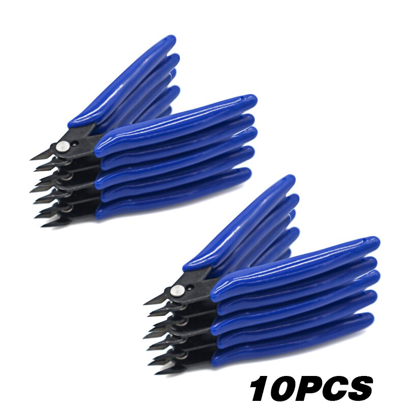 3Pcs/5Pcs/10Pcs Tangen Multi Functionele Gereedschap Elektrische Draad Kabel Cutters Snijden Side Knipt Flush rvs Nipper: 10PCS