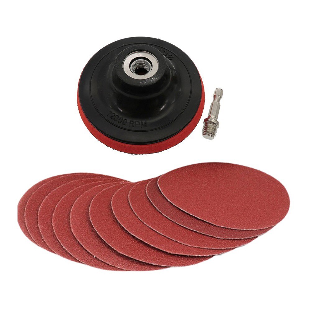 Disque de polissage électrique rouge 4 pouces 100mm, 10 pièces, papier de verre pour polir le métal, le plastique, l'aluminium et le bois