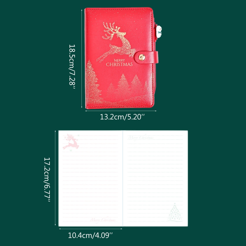 2022 Lederen Notebook Set Met Gel Pen A6 Bindmiddel Notepad Xmas Set Voor Kind Volwassen