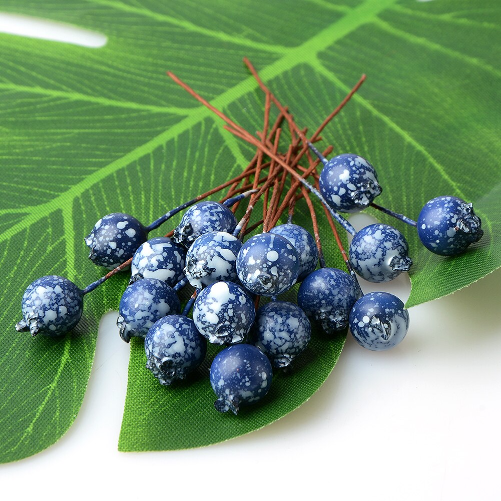 50Pcs Simulatie Caryopsis Blauw Berry Kunstmatige Plant Decor