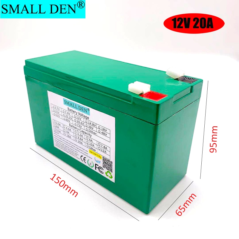 12v 20ah 18650 litiumbatteripaket för reservkraft solutrustning övervakning inbyggt bms batteri skydd fäste