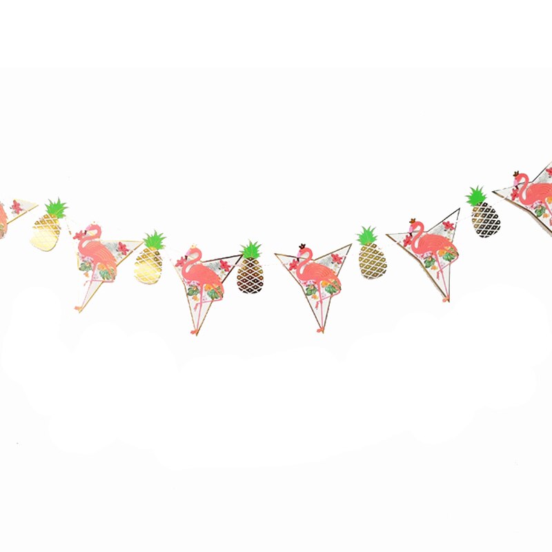 Diy gratulerer med dagen bunting bannere vimpel flamingo papir flagg baby shower bryllup bursdagsfest dekorasjon rekvisita kranser: Flamingoer 1