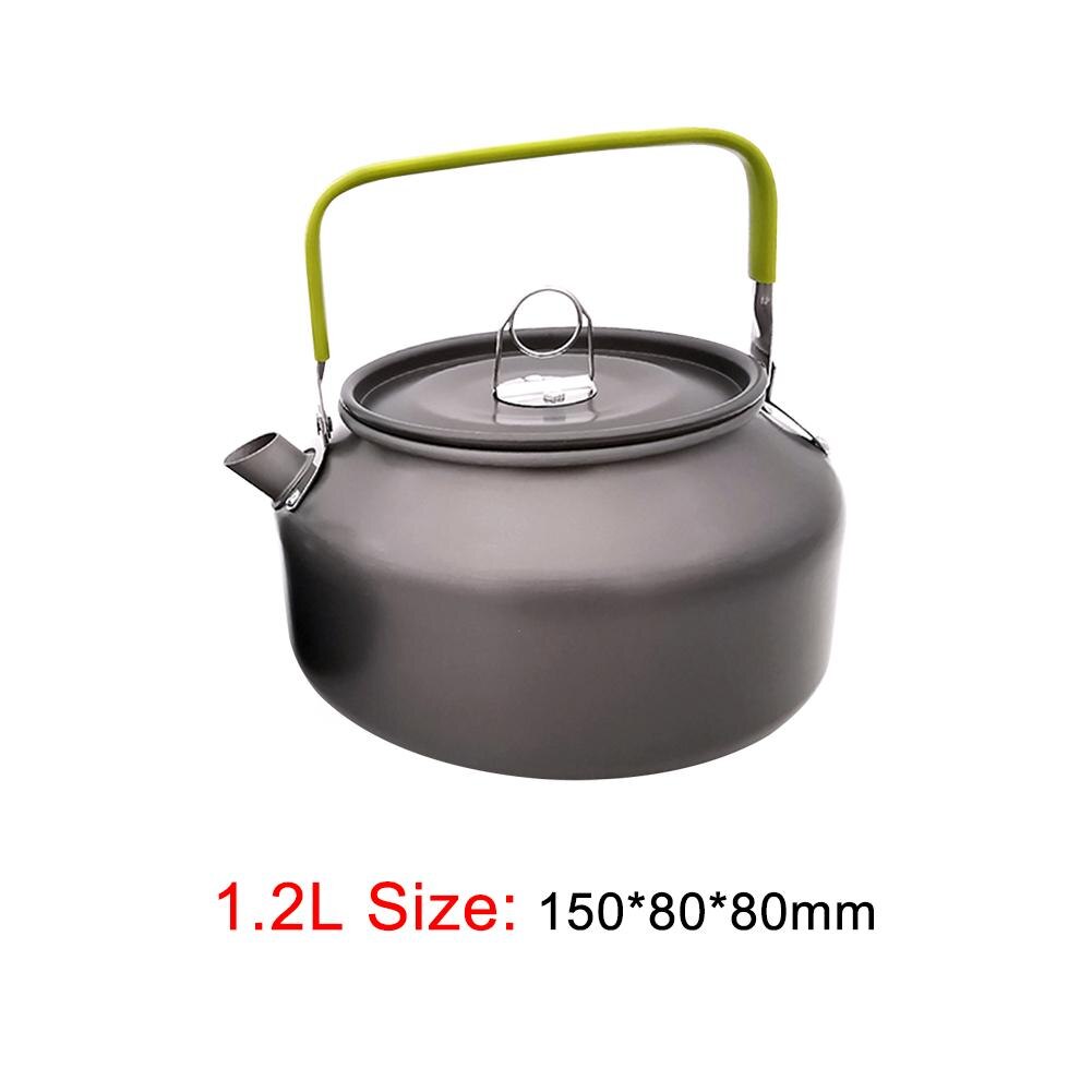 Draagbare Camping Kook Waterkoker Aluminium Outdoor Theepot Waterkoker Pot Koffie Pot Picknick Servies 0.8/1.1/1.2/1.6L: 1.2L