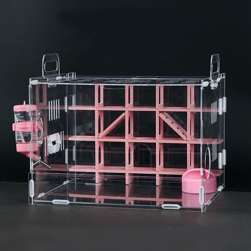 Transparent Hamster Cage Acrylic Large Hamster Guinea Pig Cage Labyrinth Villa Small Pet Nest Full Toys Set Hamster Accessories: 13