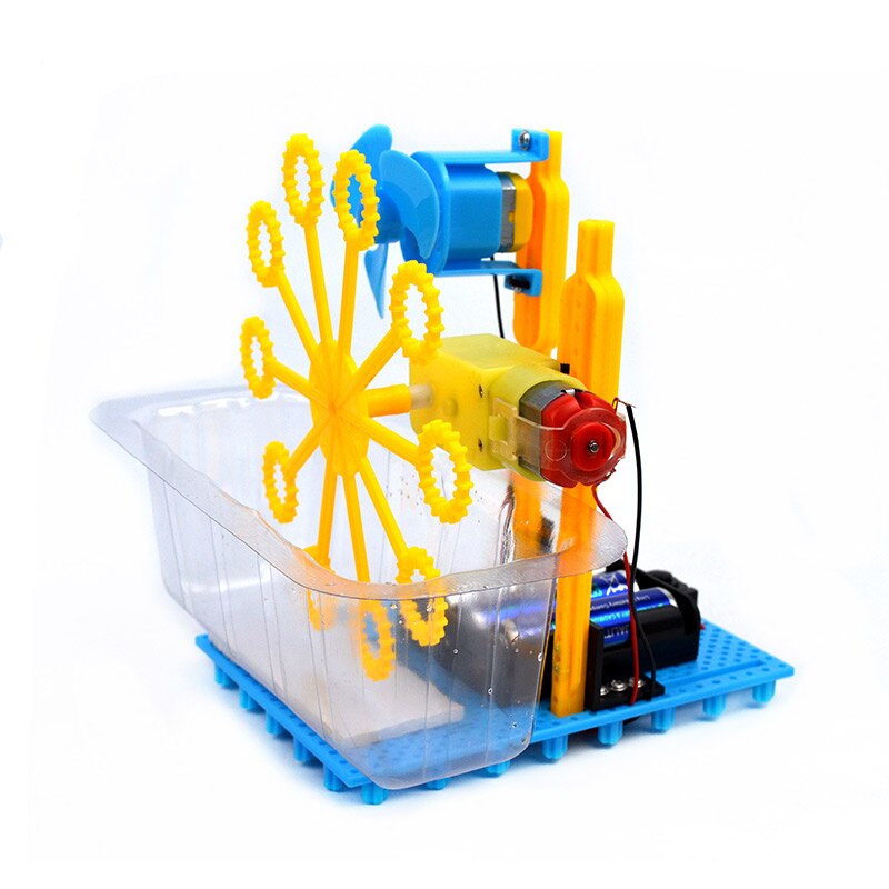 Electric Toy DIY Assembly Bubble Machine Homemade Bubble Machine Science Experiment Kit Science DIY Kit