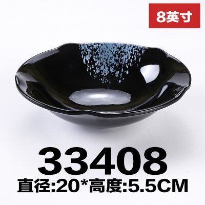 Trekantet suppebolle japansk dyp tallerkensuppefat gryterett med plastdessertfat: Stil 08