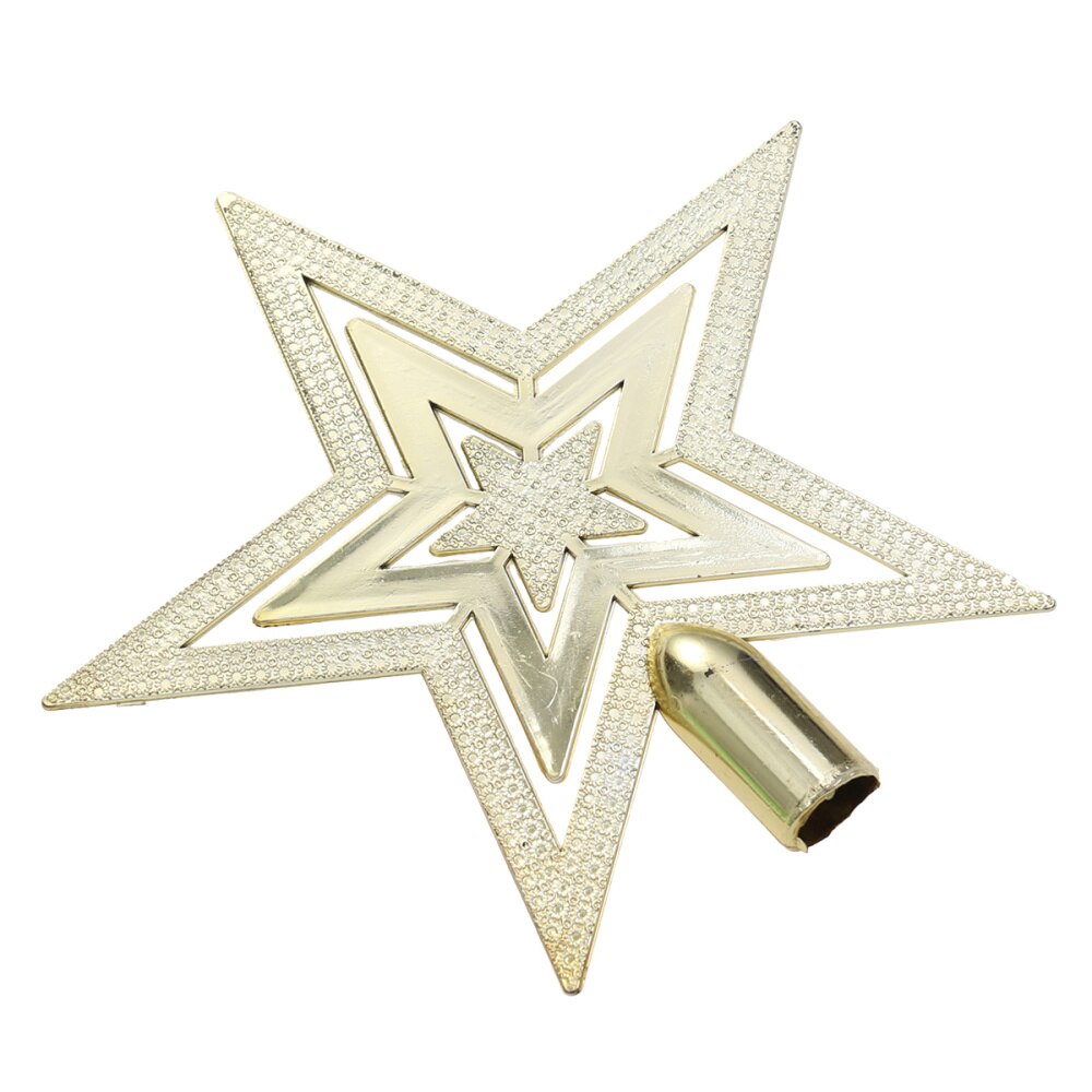 10cm Christmas Tree Topper Star Happy Christmas Treetop Star Festival Decoration (Gold): Golden 1